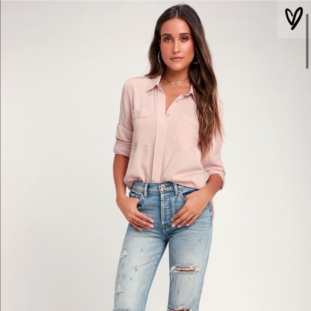 Lulus blush pink long sleeve top